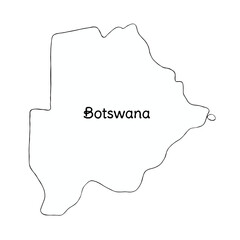 Botswana continuous line map. line art of botswana map. single outline vector illustration	