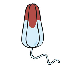 Used Tampon During Menstruation Illustration