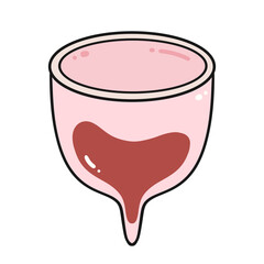 Menstrual Cup with Menstrual Blood Illustration