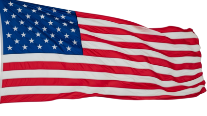 Vibrant American Flag Waving Proudly Against a Black Background, Symbolizing Freedom and Patriotism