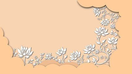 Floral paper frame with cutout effect