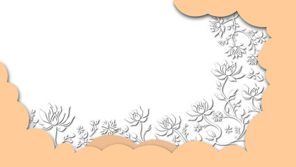 Floral paper frame with cutout effect