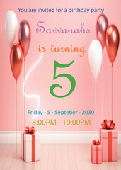 Birthday Invitation Design with Magical Fantasy Theme