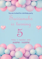 Boy Birthday Invitation Design with Fun Colorful Party Elements