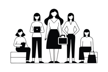 Women Business Team and Female Leadership Concept