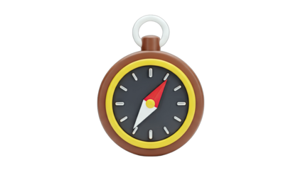 Compass Pointing North on White Background