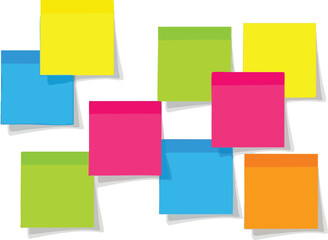 Colorful Sticky Notes Arranged in a Pattern