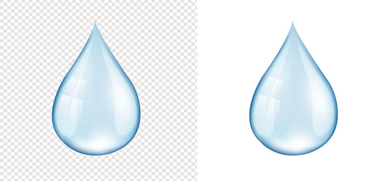 Water Drop Isolated Transparent And White Background