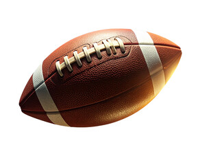 American Football Pigskin Spinning in Mid-Air, dynamic sports motion concept, transparent background png