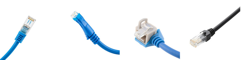 Set of Reinforced Ethernet Cables  Boot in Isolated Detail