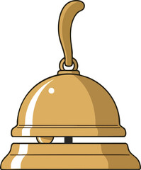 Golden Service Bell Illustration Classic Reception Bell Graphic