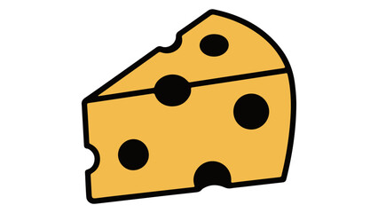simple cheese icon vector illustration, simple cheese with holes cartoon sign vector illustration
