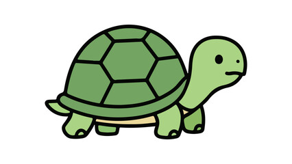 cute tortoise vector illustration, cute green tortoise with not very happy face vector illustration