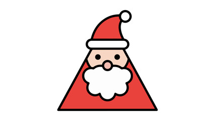 triangle santa claus simple cute vector illustration