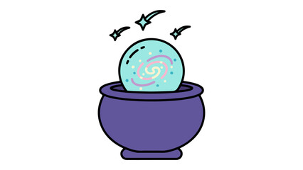 magic ball for witch simple vector cartoon illustration on white background