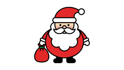 santa claus cartoon vector simple shape illustration