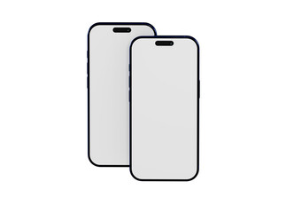 Two blank smartphone screens, showcasing modern design and digital technology, perfect for apps, mockups, and mo