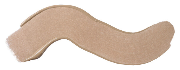 A broad brushstroke of nude or beige foundation with a distinct wave texture from the brush, glossy finish