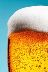 Macro view of a beer glass