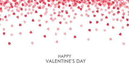 Valentine's day celebration with red and pink hearts on white background happy valentine's day