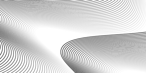 Black wavy line on white background vector seamless pattern abstract.