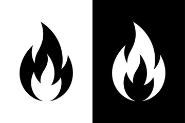 Fireball Flame Silhouette Icon Black White Vector Illustration
