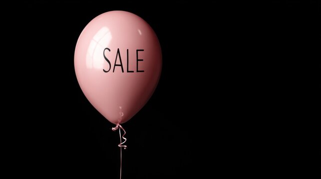 Baby pink balloon word SALE marketing promotion discount retail sale text - Powered by Adobe