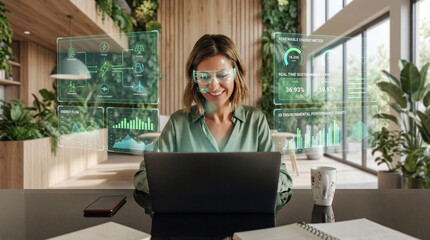 Sustainability Analyst Reviewing Renewable Energy Metrics