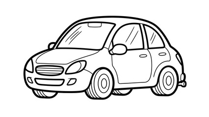 Obraz premium Car illustration line art drawing, outline, vector illustration
