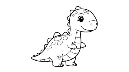 Cute Dinosaur Illustration Friendly Prehistoric Creature for Kids