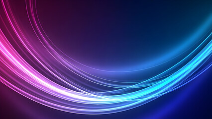 Vibrant neon light trails in purple and blue gradient