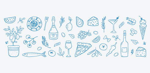 Obraz premium Dental and medical icons for healthcare and hygiene conceptual illustration