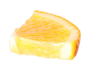 Piece of tasty orange isolated on white