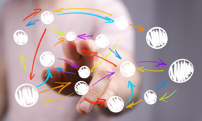 Visualize complex data flow and interconnected concepts with this digital network illustration. Perfect for technology, strategy, and communicat