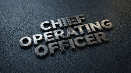 Chief Operating Officer Title on Leather Background