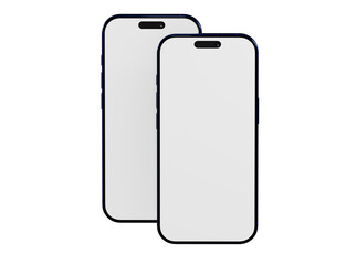 Two blank smartphone screens, perfect for showcasing app designs, website layouts, or any digital content. Ideal