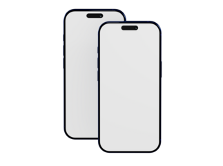 Two blank smartphone screens, perfect for showcasing app designs, website layouts, or any digital content. Ideal