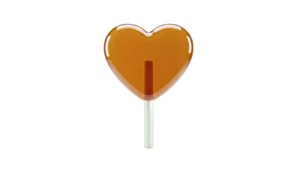 Heart-shaped lollipop on a white background