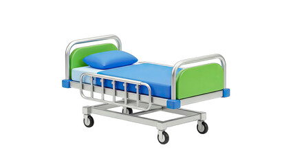 Hospital Bed Isolated on White Background