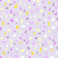 Terrazzo Floor seamless pattern with Golden Pieces