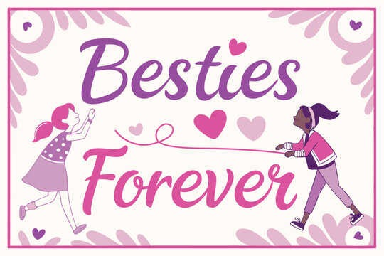 friendship day card with besties forever
