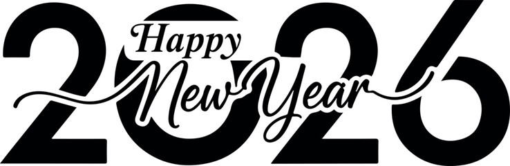 happy new year 2025 modern typography design with bold numbers and elegant lettering