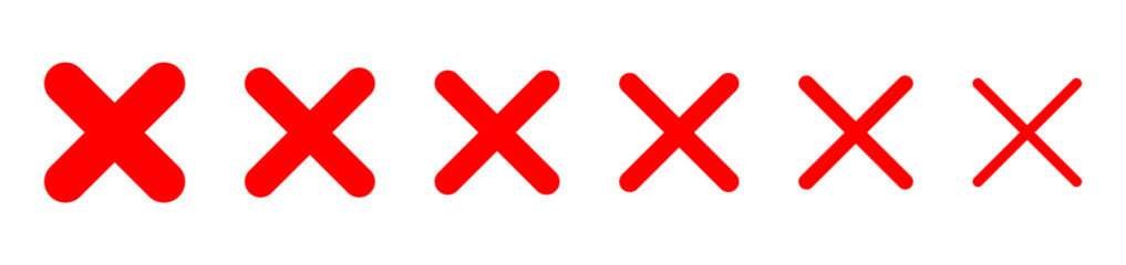 Fototapeta premium Red cross x vector icon