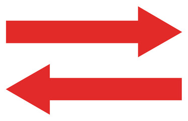 red left right arrow icon set