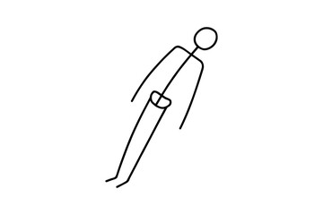 Obraz premium Minimalist outline of a walking person in abstract form