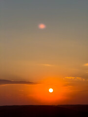 Sunset sky with sundog creating optical phenomenon