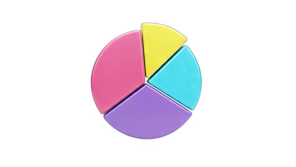 Fototapeta premium Colorful Pie Chart Illustrating Data Analysis on White Background
