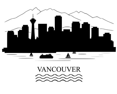Vancouver city skyline silhouette