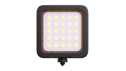 LED Light Panel Illuminating Brightly on White Background