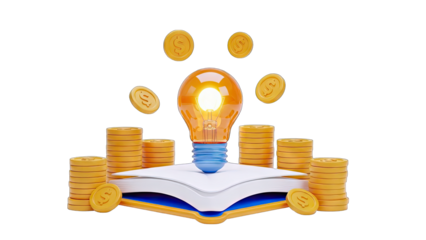 Light Bulb Idea Generating Money - Financial Concept
